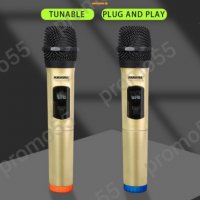 Професионални микрофони-2бр. безжични, Метална решетка, 6.35 мм,USB, снимка 3 - Микрофони - 39692084