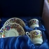 Kutahya марков порцелан маркиран комплект за кафе-две чаши и две чинийки ръчна изработка нов в кутия, снимка 2 - Сервизи - 39031800