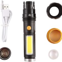 Мощен LED фенер 6в1 фокус до 300 метра обхват, магнит и странична лампа, снимка 7 - Къмпинг осветление - 44160614