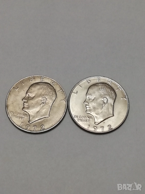 лот монети 1 долар Айзенхауер 1972 г., снимка 1