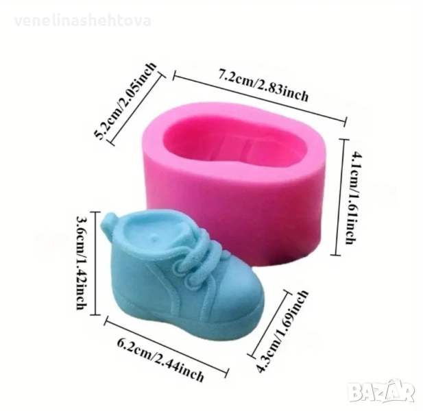 3D обувка Силиконов молд форма за свещи гипс сапун смола фондан за декорация на торта , снимка 1