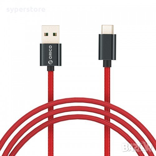Кабел USB2.0 Мъжко - Мъжко 1m Червена оплетка Orico KAC-10-RD Cable USB - USB M/M, снимка 1