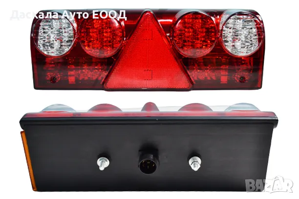 1бр. Голям ЛЕД LED стоп за ремарке с триъгълник 24V, тип Кроне, снимка 1