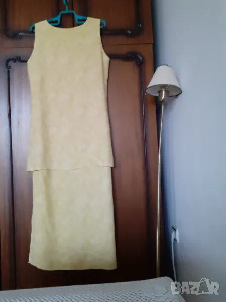 Официална жълта рокля в класически стил!, снимка 1