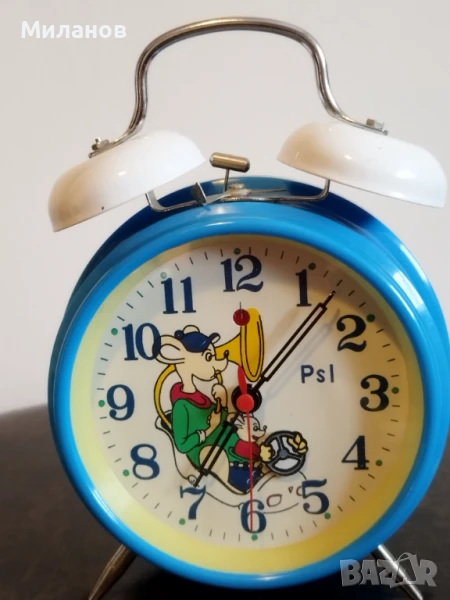 Стар механичен будилник, настолен часовник, снимка 1