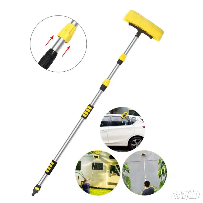 Четка за почистване с телескопична дръжка 3 метра, снимка 1