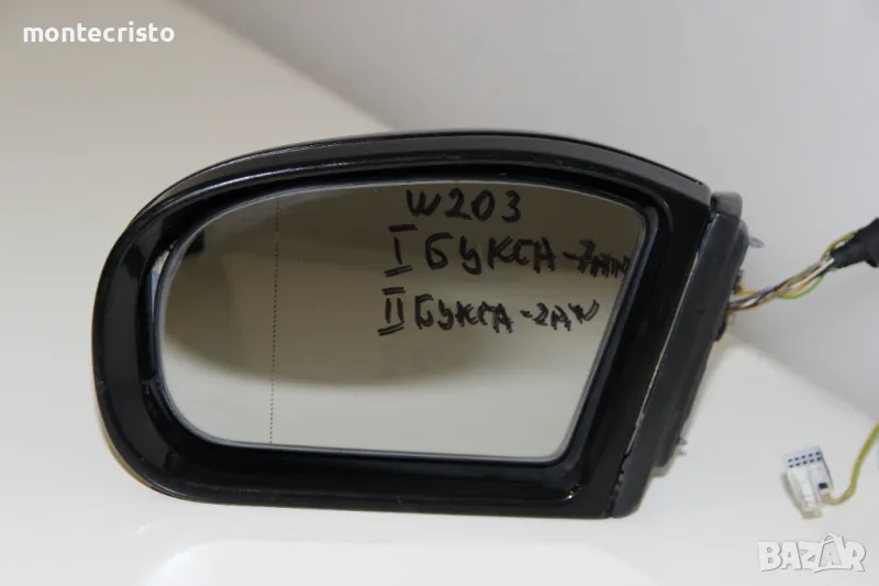 Ляво огледало Mercedes W203 (2000-2004г.) C-Class 9 пина ⚫Цвят: Черен, снимка 1