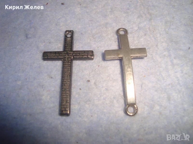 Две МЕТАЛНИ АРТ КРЪСТЧЕТА ЕДНОТО НАГРЪДНО СТОМАНЕНО ДРУГОТО ПОСРЕБРЕНО за ГРИВНА 21292, снимка 1