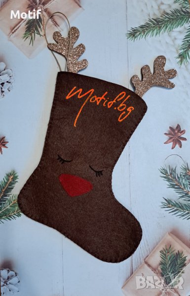 Коледен чорап за камина / коледна декорация, снимка 1