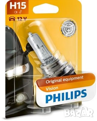 Крушка H15 с нагреваема жичка, фар за дълги светлини PHILIPS 12580B1, снимка 1