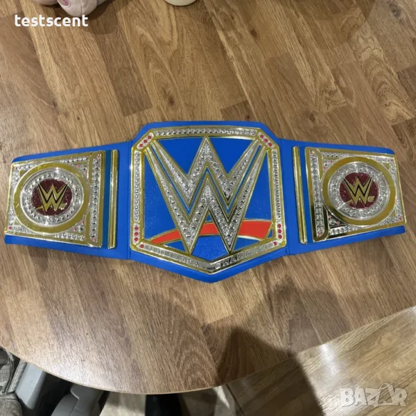Шампионски пояс WWE Championship световната титла в кеча Mattel детски belt колан Universal Blue, снимка 1