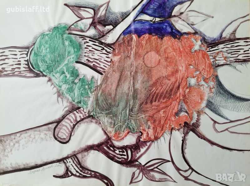 Картина, абстракция, худ. Людмил Асенов, 2009 г. - 1, снимка 1