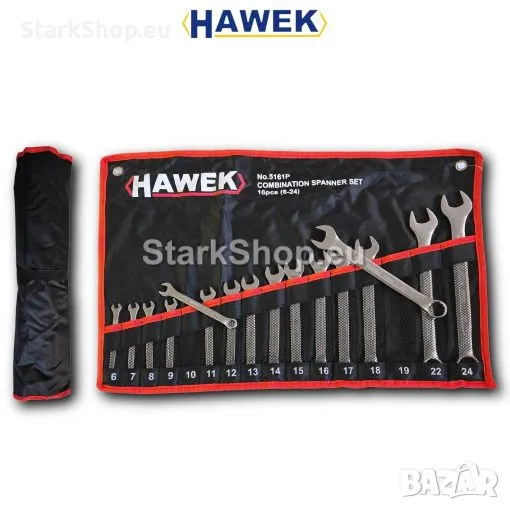 Професионален Комплект Звездогаечни Ключове HAWEK 16части (6-24мм) Изработени от Хром Ванадиева Стом, снимка 1