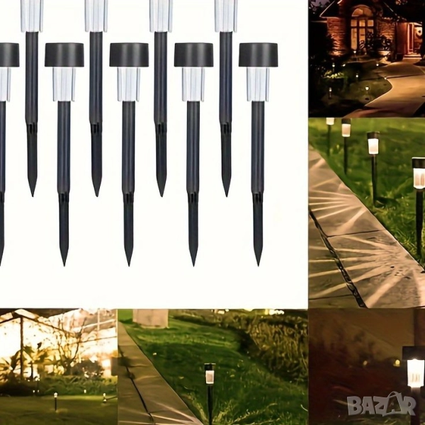 Комплект от 6 броя соларни градински LED лампи , снимка 1