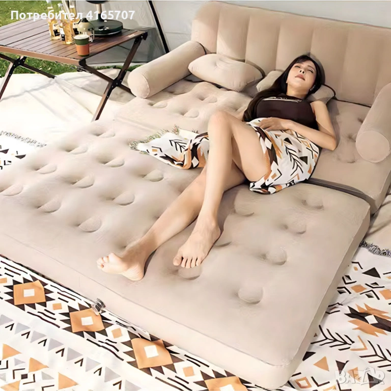 Двоен надуваем матрак с разтегателен диван за спане, снимка 1