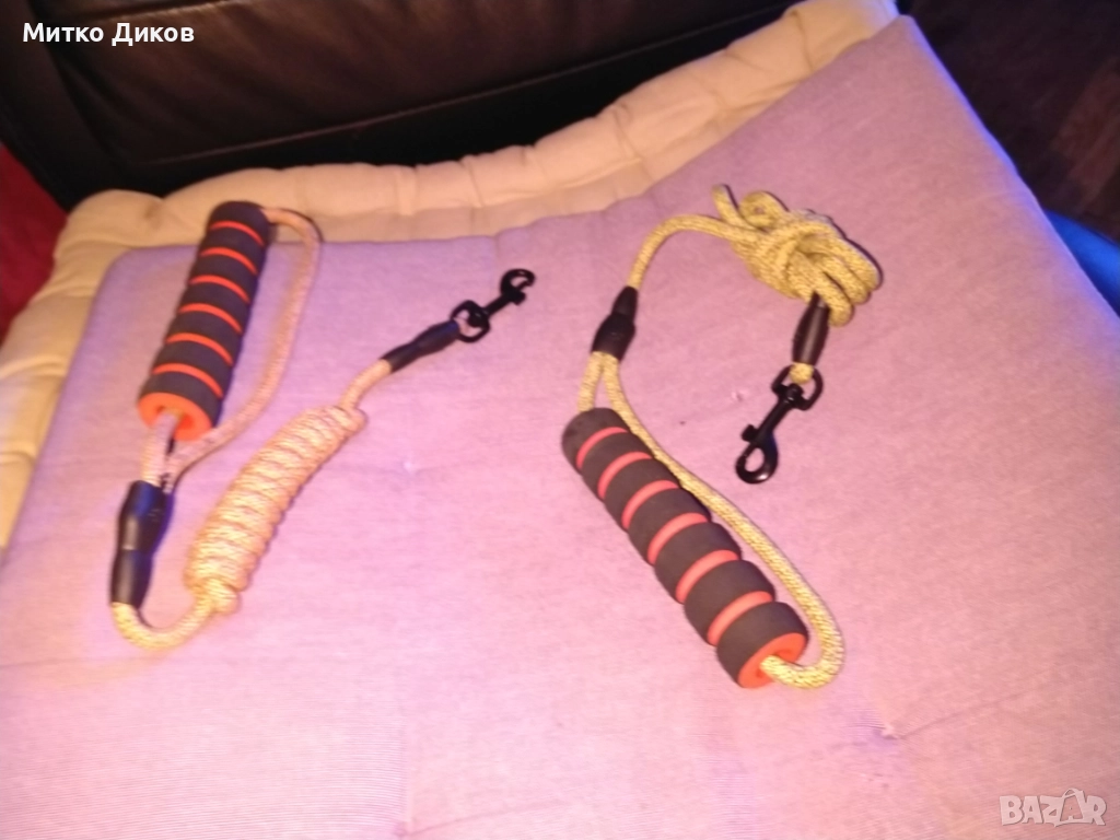  здрава въжена каишка за куче с подплатена дръжка и отразяващи елементи. нова, снимка 1