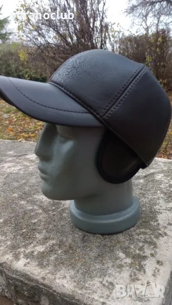 Луксозна кожена шапка с каракула XXL, снимка 1
