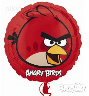 Angry Birds енгри бърдс кръгъл фолио фолиев балон хелий и въздух, снимка 1