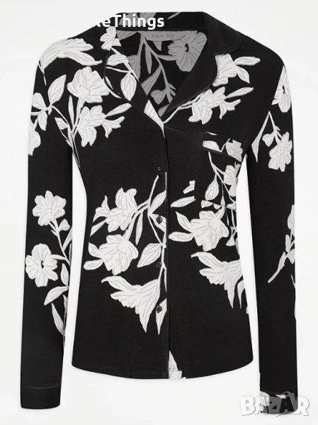 Дамскo чернo горнище на пижама George UK12-14, снимка 1