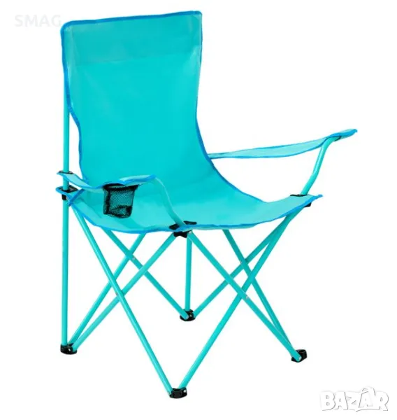 Къмпинг стол сгъваем тюркоаз с калъф 54x54x87cm S_1235217, снимка 1
