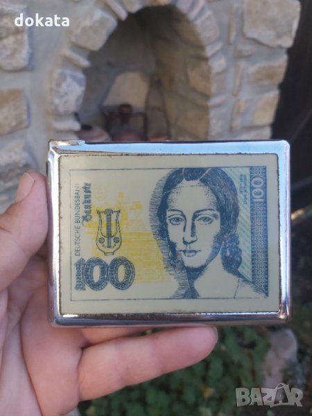 Стара табакера със запалка., снимка 1