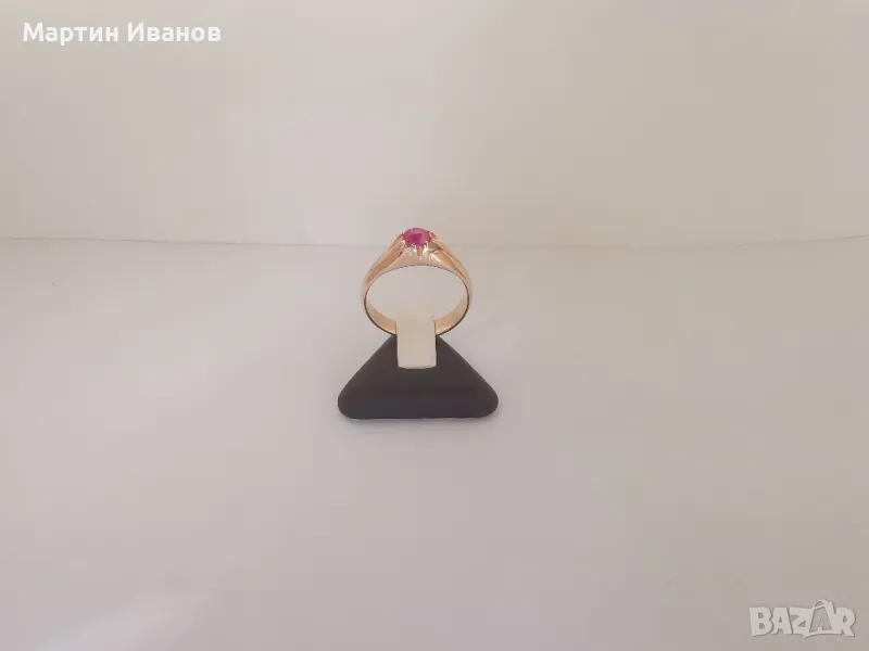 Златен руски пръстен с рубин , снимка 1
