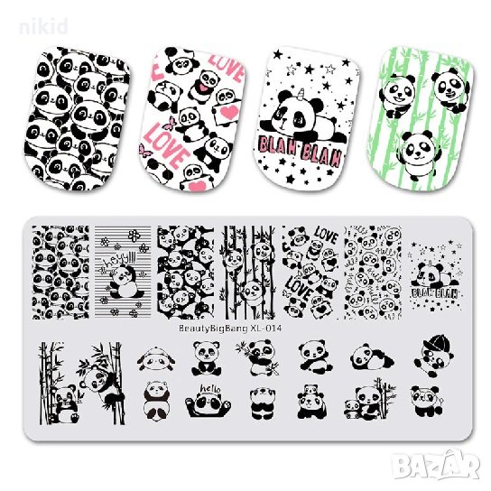 BeautyBigBang XL-014 Панда плочка / щампа шаблон за печат на нокти маникюр, снимка 1