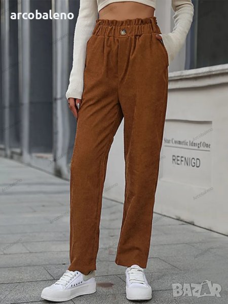 Дамски кадифени прави панталони, снимка 1