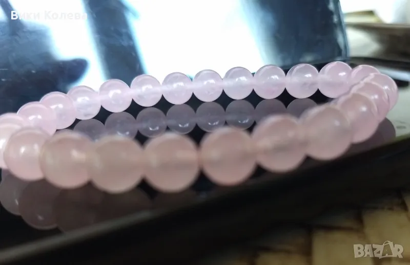 Гривна от розов кварц – камък на любовта и емоционалния баланс, снимка 1