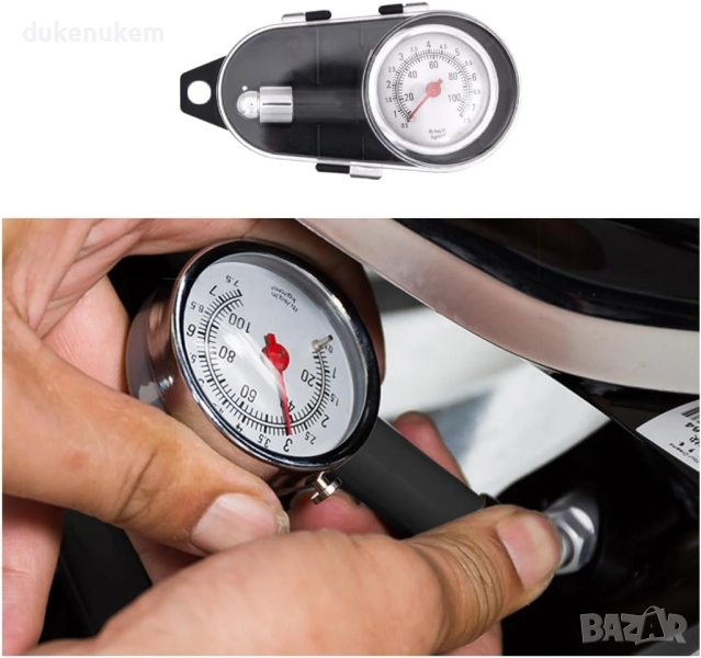 Механичен манометър за гуми 0–100 PSI, снимка 1