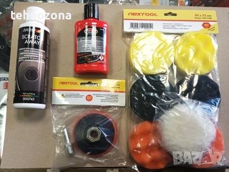 Комплект за полиране на ПВЦ фарове и метални повърхности и драскотини, 4 части , снимка 1