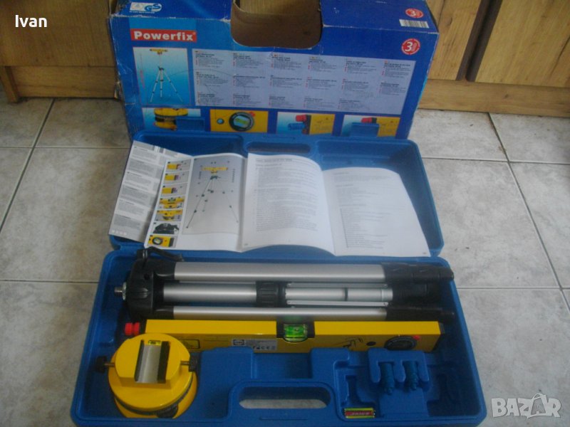 Нов Немски Лазерен Нивелир-Обхват 650м-Комплект-Статив/Трипод-Powerfix Laser 670, снимка 1