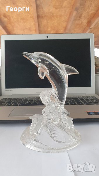 Красива антикварна френска стъклена фигура статуетка , снимка 1