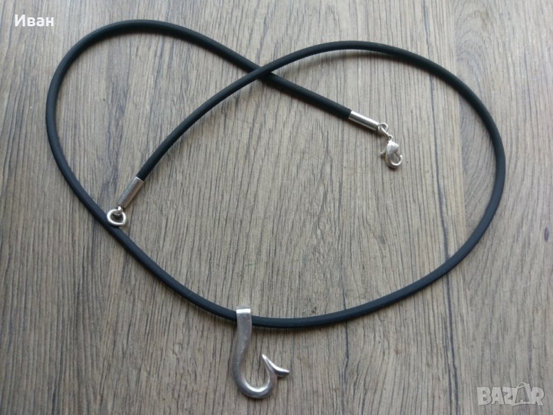 Силиконово колие със сребърна кука, снимка 1