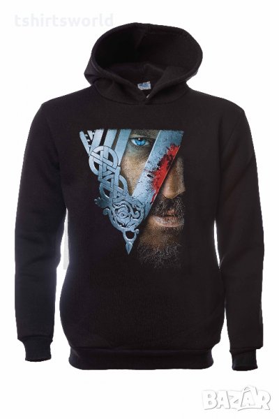 Нов мъжки суичър с дигитален печат сериала Викинги, Рагнар Лодброк, снимка 1