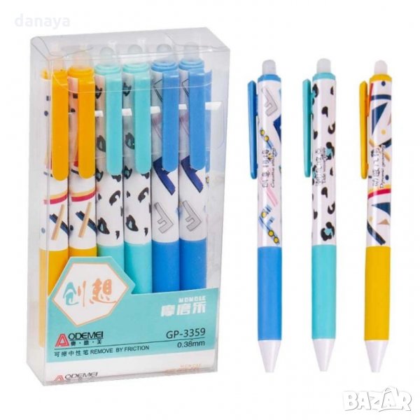 1592 Изтриваем химикал с гума, синьо мастило, снимка 1