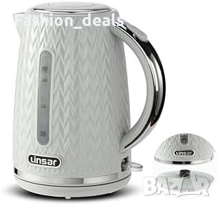 Нова 3000W Електрическа кана за кипене вода 1,7 л стъклен чайник кухня, снимка 1