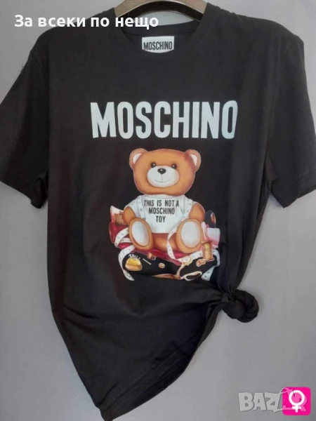 Moschino Унисекс Тениска👚👕Дамска Черна Тениска👕👚Мъжка Черна Тениска Код LFS583, снимка 1