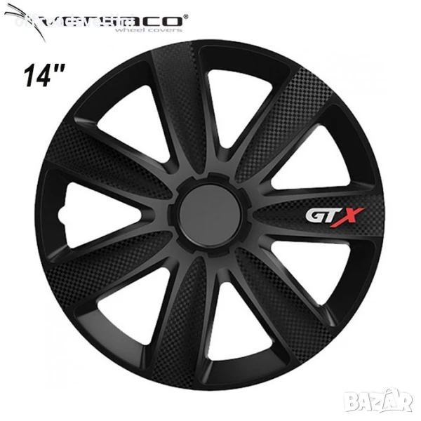 Versaco Slovakia Тасове за джанти 14'' Versaco GTX Карбон ЧЕРНИ, снимка 1