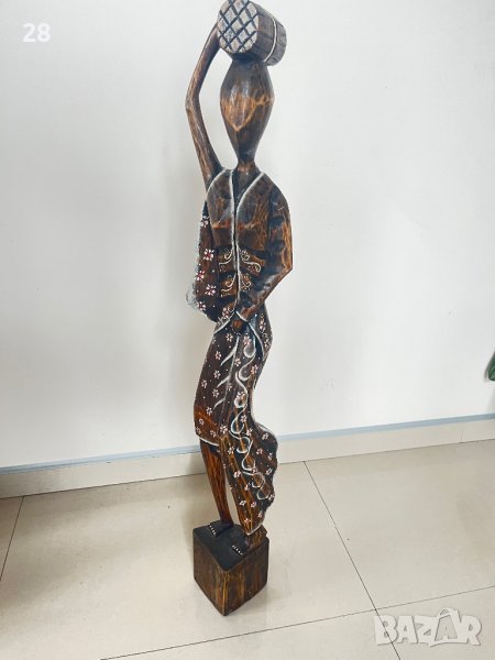 Голяма статуетка от дърво “жена с рокля”, снимка 1