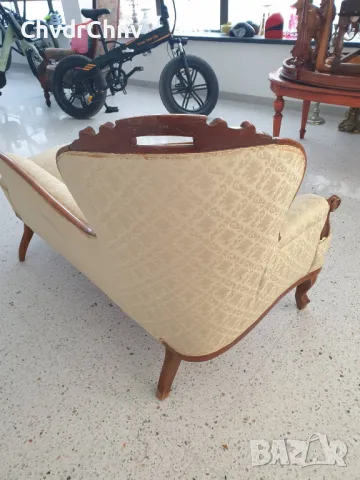 Викториански бароков диван/пейка-канапе-лежанка 155x100x85см, снимка 3 - Дивани и мека мебел - 48414298
