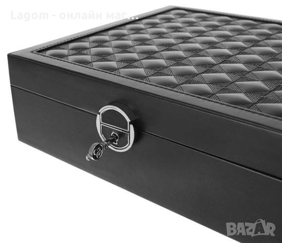 Кутия за бижута и часовници с огледало, отделящи се отделения и ключалка с ключ, екокожа, снимка 12 - Подаръци за жени - 52688995