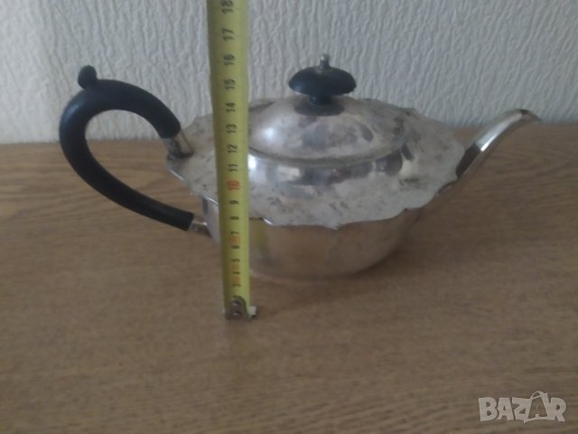 посребрен метален чайник, снимка 2 - Антикварни и старинни предмети - 39105877