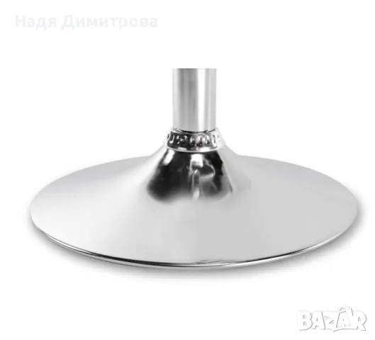 Дизайнерски бар стол 360°, с амортисьор и хромирана основа, PU кожа, до 100кг, снимка 2 - Столове - 56113411
