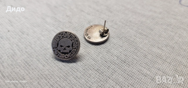 сребърни обици Харли Дейвидсън , снимка 3 - Обеци - 53922947