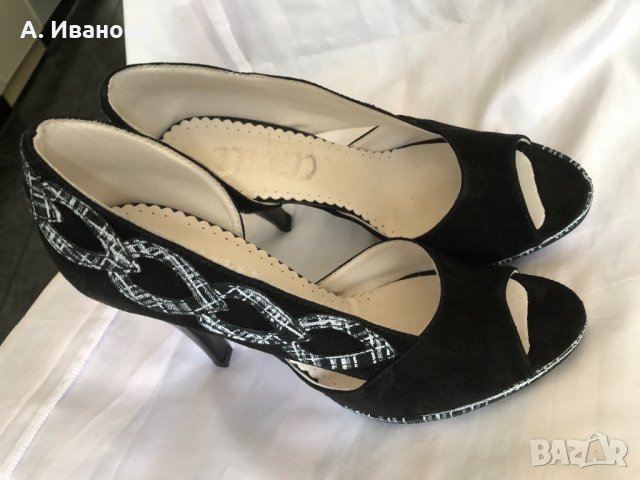 Дамски обувки естествен велур, снимка 1 - Дамски елегантни обувки - 30154056
