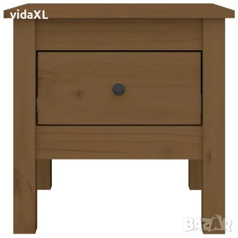 vidaXL Странични масички 2 бр меденокафяви 40x40x39 см бор масив, снимка 8 - Маси - 56147961