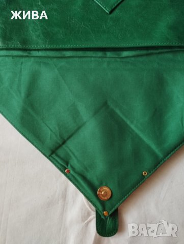 Дамски клъч насителн зелен цввят и метални орнаменти, снимка 5 - Чанти - 38081458