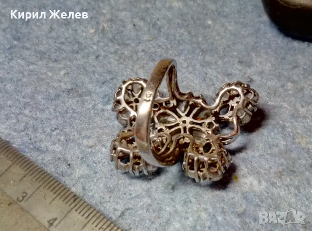ШИКОЗЕН АЖУРЕН ФЛОРАЛЕН СКЪПОЦЕНЕН СРЕБЪРЕН ПРЪСТЕН СРЕБРО 925 с ЮВЕЛИРНО ФАСЕТИРАНИ ЦИРКОНИ 50064, снимка 10 - Пръстени - 49248112