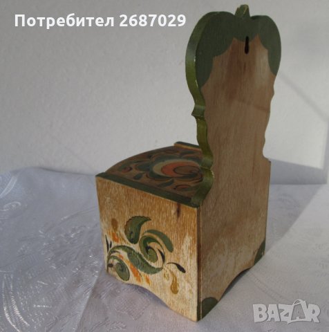 Дървена стара кутия за стена с капак, снимка 5 - Антикварни и старинни предмети - 29729469